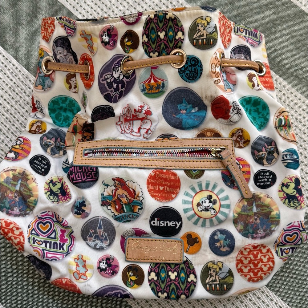 Vintage Dooney and Burke Disney Colorful Character Print Backpack